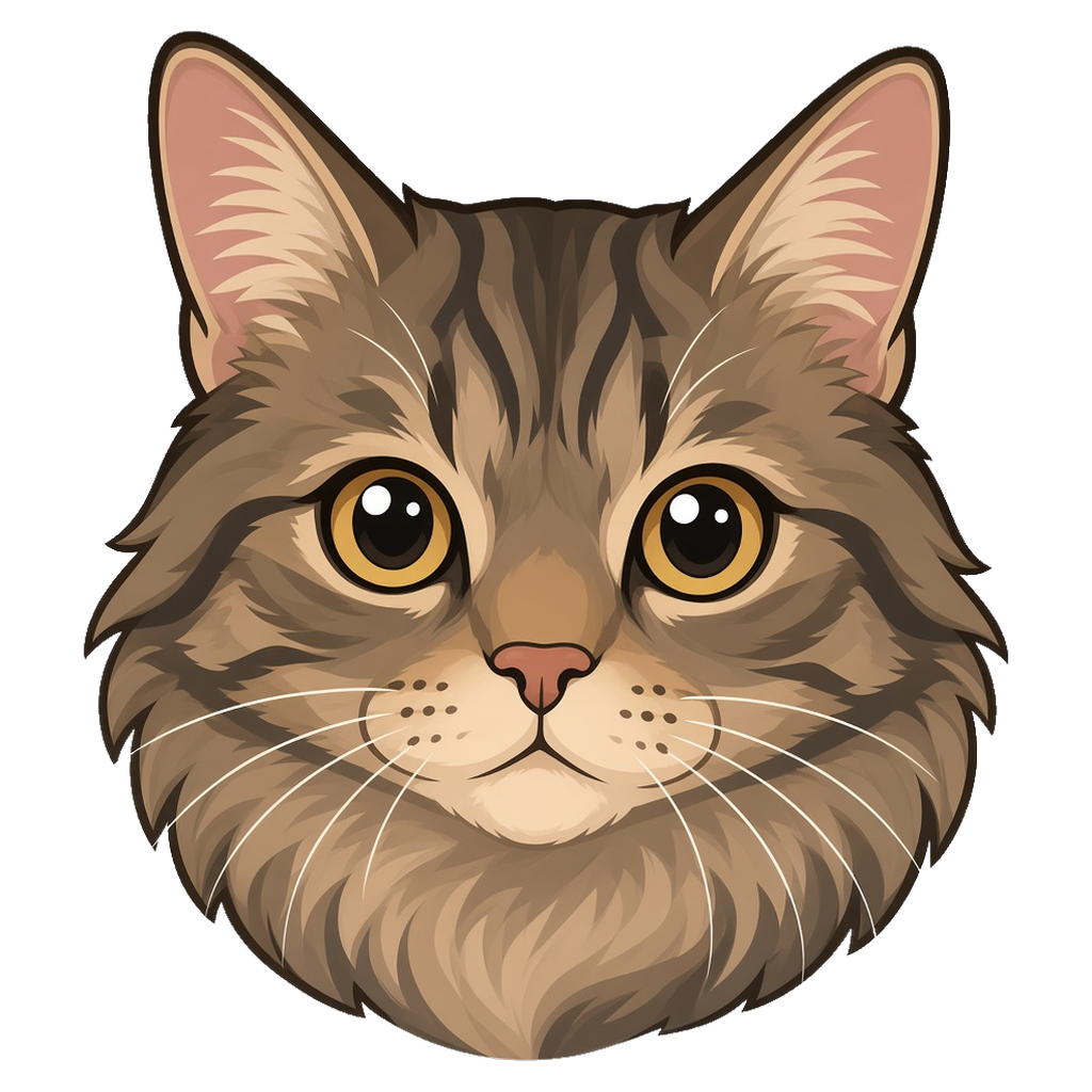Illustrierter Katzenkopf